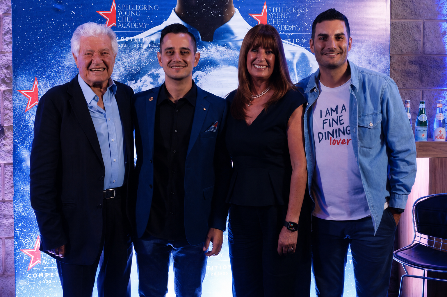 Mario Gallio, Sebastián Morales y Silvana Gallio de Plus Markas, junto a Matteo Urru de S.Pellegrino